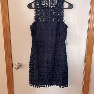 Lulus size medium navy lace mini dress stretch